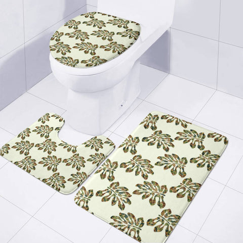 Image of Camouflage Tropical Leaf Toilet Three Pieces Set