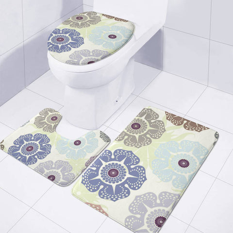 Image of Retro Flowers Toilet Three Pieces Set