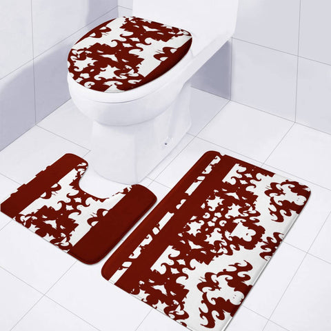 Image of Red Toilet Three Pieces Set