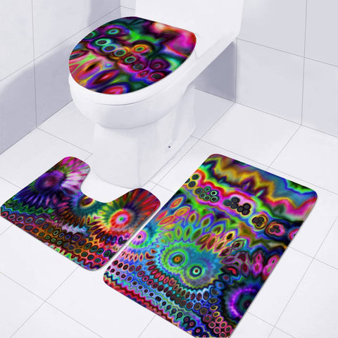 Image of Chromatic Rainbow Warp Toilet Three Pieces Set