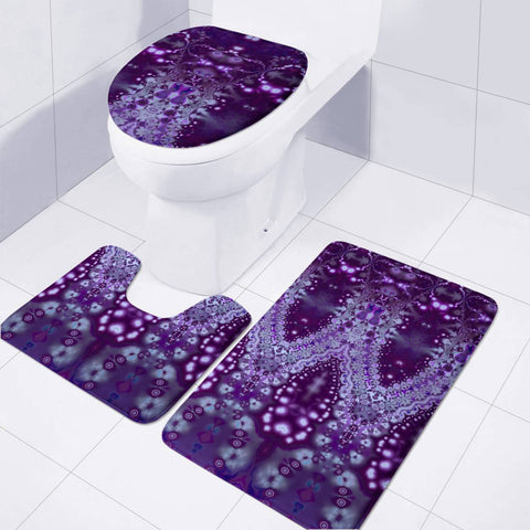 Image of Lavender Lace On Purple Toilet Three Pieces Set