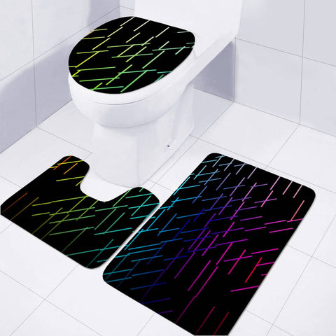 Image of Colorful Dashes Toilet Three Pieces Set