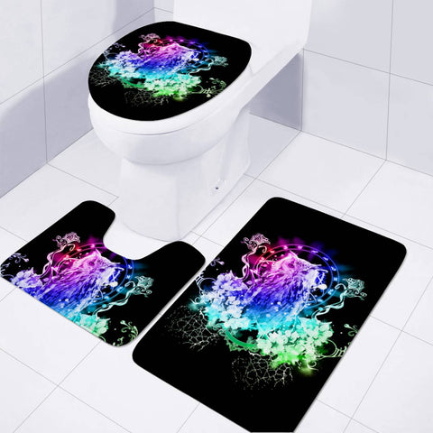 Image of Wonderful Colorful Owl Toilet Three Pieces Set