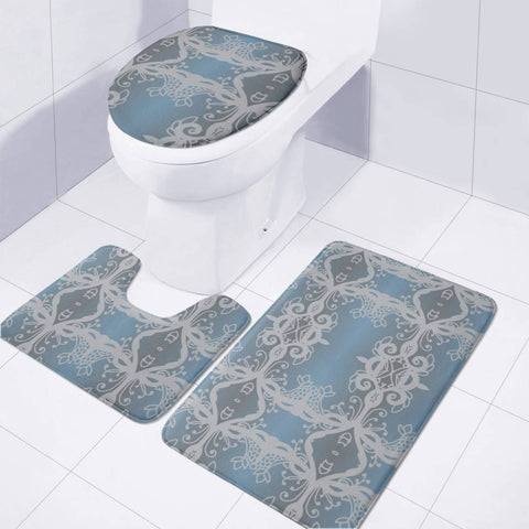 Image of Blue Toilet Three Pieces Set