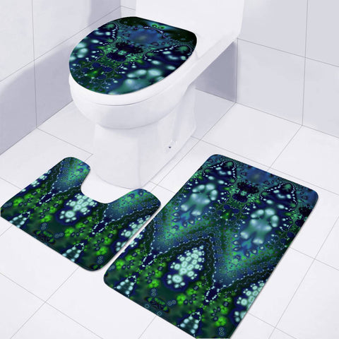 Image of Emerald And Blue Toilet Three Pieces Set