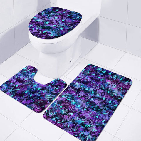 Image of Purple And Teal Madness Toilet Three Pieces Set