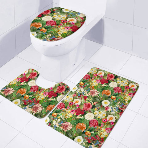 Image of Vintage Flowers Toilet Three Pieces Set
