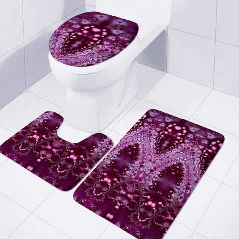 Image of Fractal Lace Lipstick Pink Toilet Three Pieces Set