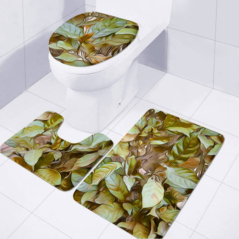 Image of Garden Leaves Toilet Three Pieces Set