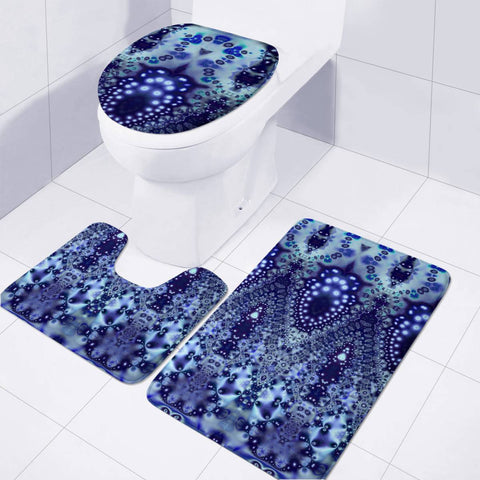 Image of Blue Lace Fractal Toilet Three Pieces Set