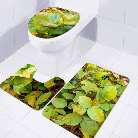 Image of Autumn Garden Leaves Toilet Three Pieces Set