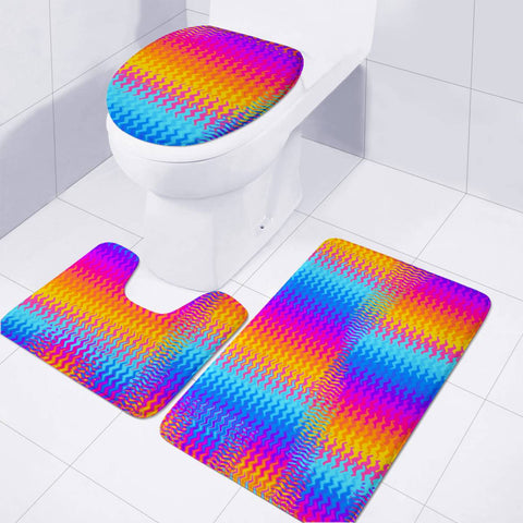 Image of Psychedelic Rainbow Heat Waves Toilet Three Pieces Set