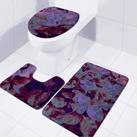 Image of Purple Abstract Garden Toilet Three Pieces Set