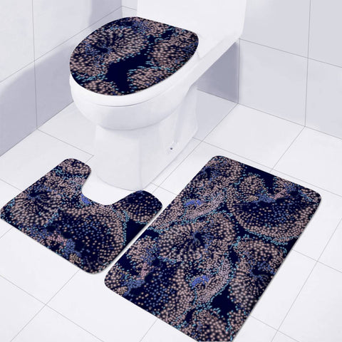 Image of Glowing Coral Pattern Toilet Three Pieces Set