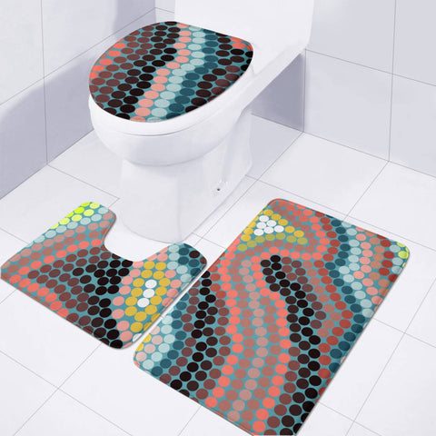 Image of Mosaic Circles Toilet Three Pieces Set