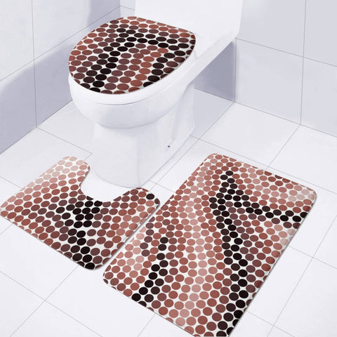 Image of Brown Mosaic Circles Toilet Three Pieces Set