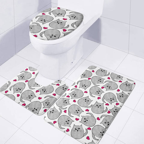 Image of Love Cats Toilet Three Pieces Set