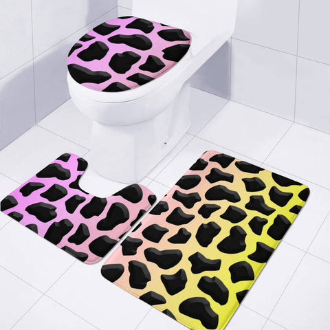 Image of 3D Giraffe Print Toilet Three Pieces Set