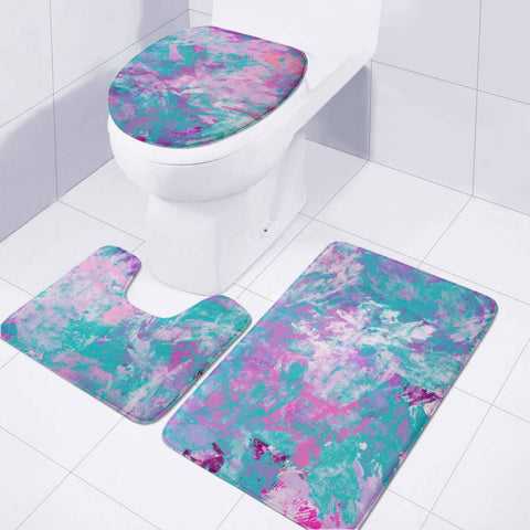 Image of Blue And Pink Toilet Three Pieces Set