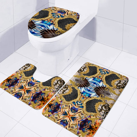 Image of Luxury Abstract Design Toilet Three Pieces Set