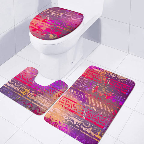 Image of Pink Boho Toilet Three Pieces Set