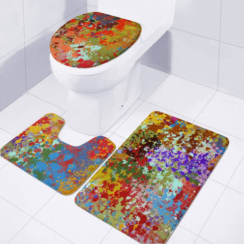 Image of Multicolored Blots Toilet Three Pieces Set