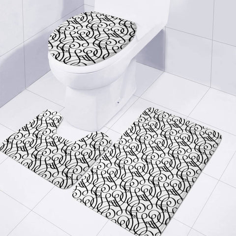 Image of Calligraphic Toilet Three Pieces Set