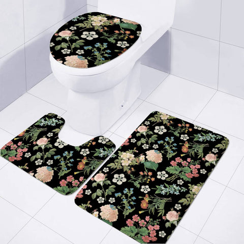 Image of Garden Flowers Toilet Three Pieces Set