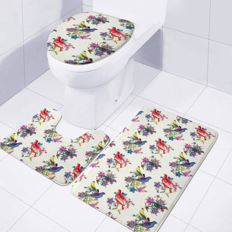 Image of Flowers And Birds Toilet Three Pieces Set