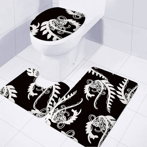 Image of Black Toilet Three Pieces Set