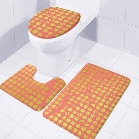 Image of Gold Orange Tree Dots Toilet Three Pieces Set