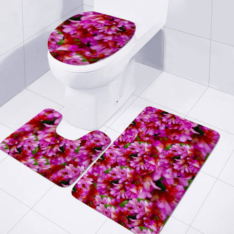 Image of Flowers And Bloom In Sweet And Nice Decorative Style Toilet Three Pieces Set