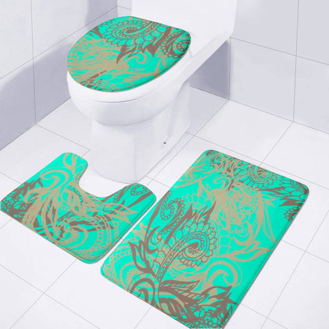 Image of Green Toilet Three Pieces Set