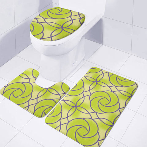 Image of Colorful Abstract Pattern Toilet Three Pieces Set