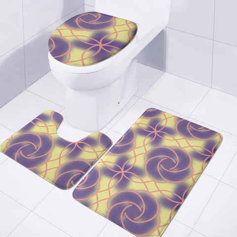 Image of Colorful Abstract Pattern Toilet Three Pieces Set