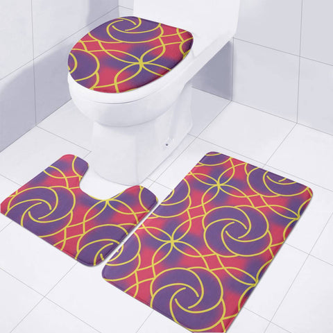 Image of Colorful Abstract Pattern Toilet Three Pieces Set