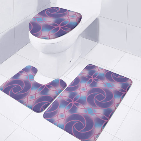 Image of Colorful Abstract Pattern Toilet Three Pieces Set