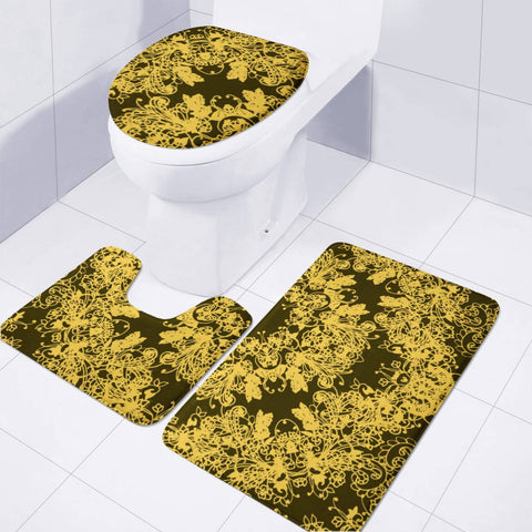 Image of Yellow Toilet Three Pieces Set