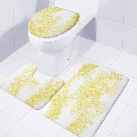 Image of Yellow Toilet Three Pieces Set