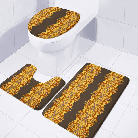 Image of Brown Toilet Three Pieces Set