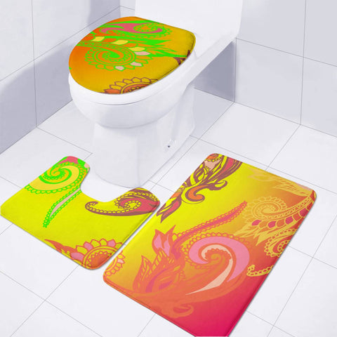 Image of Yellow Toilet Three Pieces Set