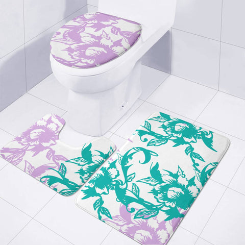 Image of Flowers Toilet Three Pieces Set