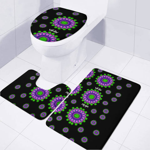 Image of Lilies And Decorative Stars Of Freedom Toilet Three Pieces Set
