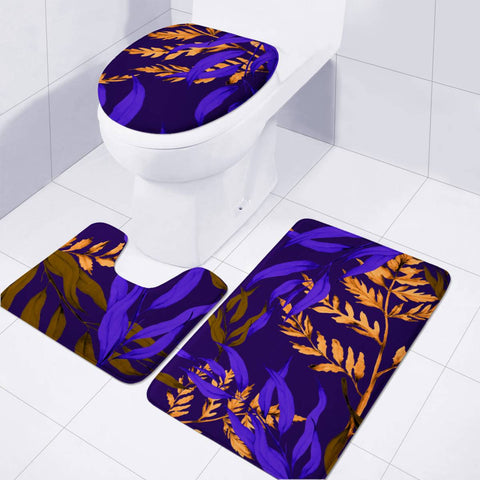 Image of Floral Boho Watercolor Pattern Toilet Three Pieces Set