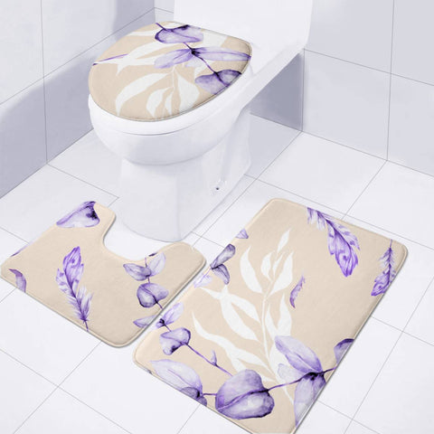 Image of Floral Boho Watercolor Pattern Toilet Three Pieces Set