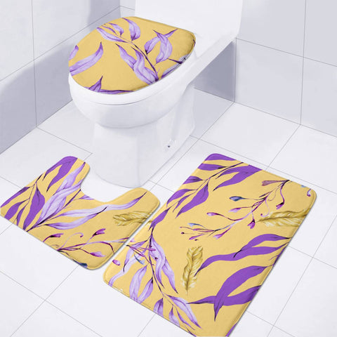 Image of Floral Boho Watercolor Pattern Toilet Three Pieces Set