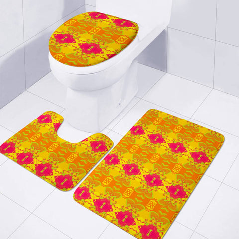 Image of Orange Toilet Three Pieces Set