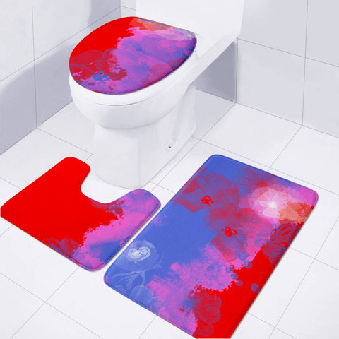 Image of Scarlet On Blue Toilet Three Pieces Set