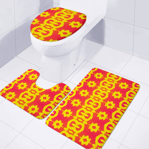 Image of Orange Toilet Three Pieces Set