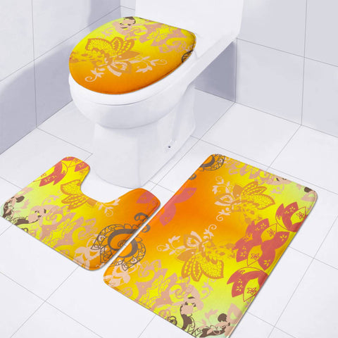 Image of Orange Toilet Three Pieces Set